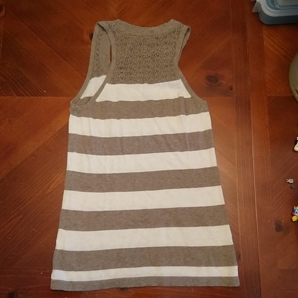 Gap Knit Tank in Brown/Cream Stripe Sz Small - Picture 4 of 4